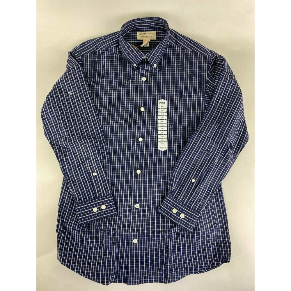 Duluth Trading Co Blue Adult S Wrinkle Fighter Trim Fit 92105 Shirt Spring Fit